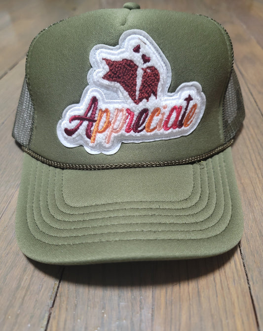 Appreciate Chenille Trucker Hats