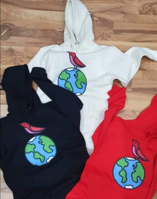 Amor Love Over Sin Pull Over Hoodie - Cream/Red/Black