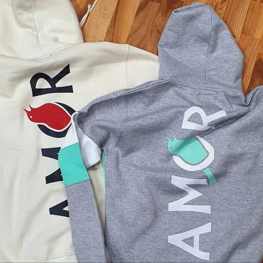 Amor Classic Zip Up Sweat Suit - Grey/Mint/White